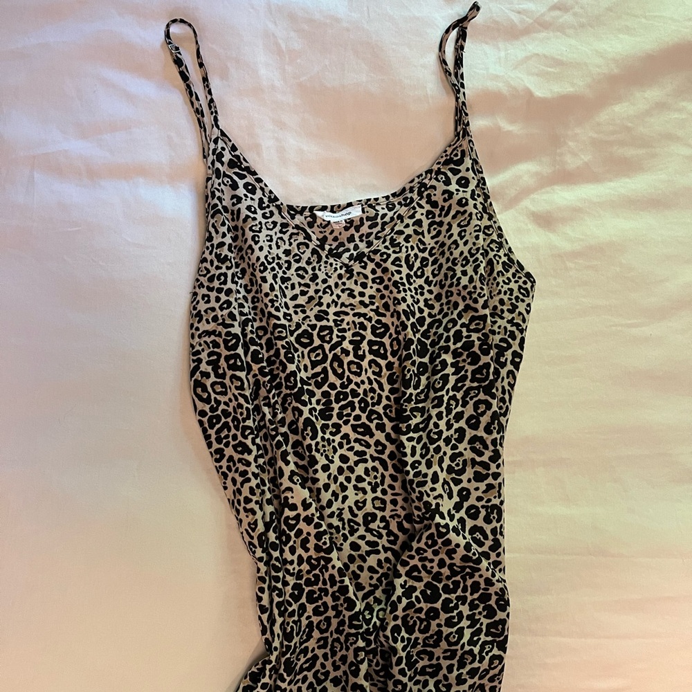 Leopard print slip dress